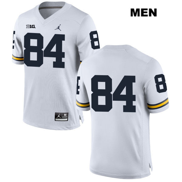 Men's NCAA Michigan Wolverines Sean McKeon #84 No Name White Jordan Brand Authentic Stitched Football College Jersey RD25L41MG